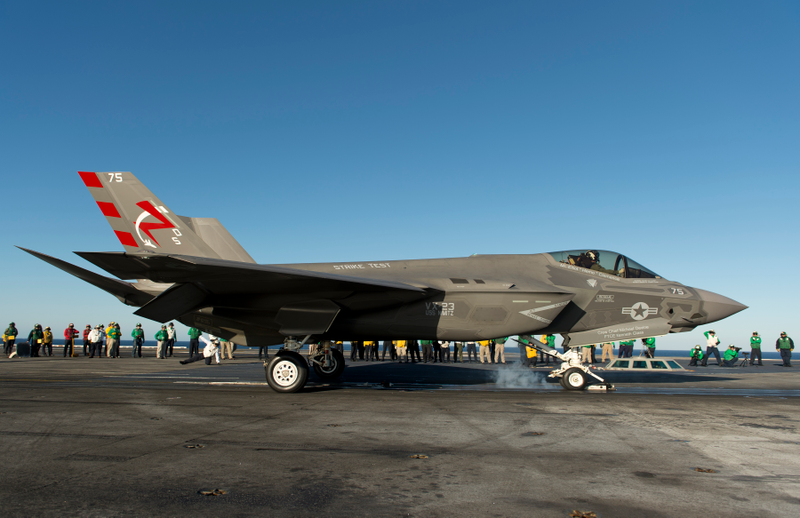 Illustration for article titled Week One Of The F-35C's Initial Ship Trials In Stunning Imagery